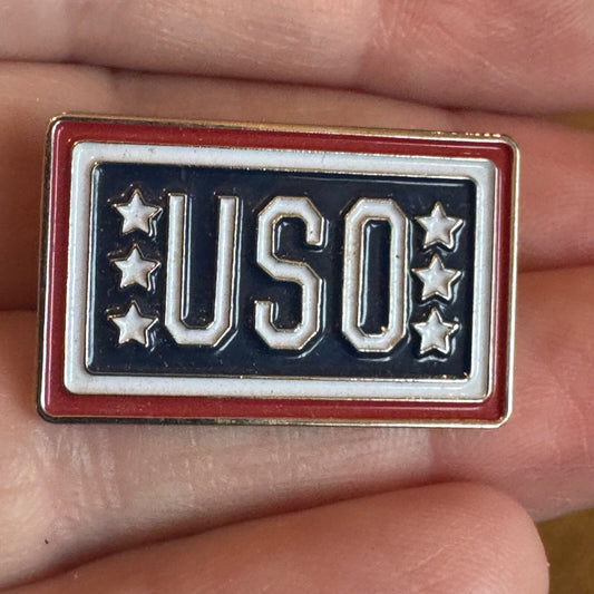 Enamel USO Lapel Pin Tie Tack Volunteer U.S.O.