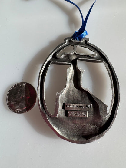 Vtg St Francis Borgia Pewter Church Ornament 50th Anniversary 1994 CEDARBURG WIS