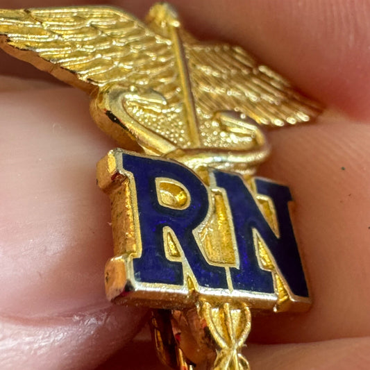 1974 RN Caduceus Lapel Pin Registered Nurse