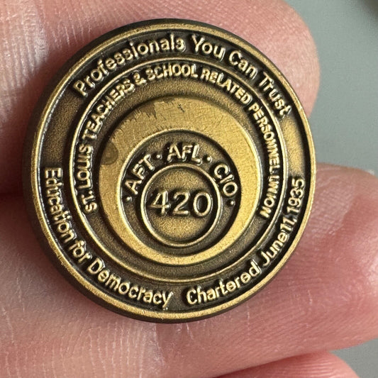 St. Louis AFT AFL-CIO Local 420 Union Pin – Teachers & School Personnel