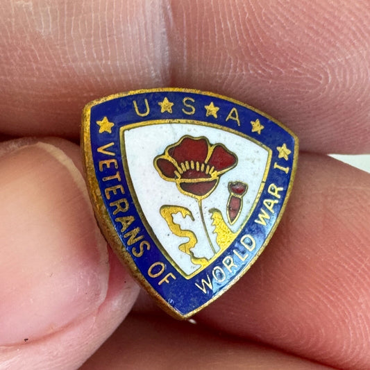 Vintage USA Veterans of World War I Lapel Pin Screwback Enamel U.S.A. Balfour