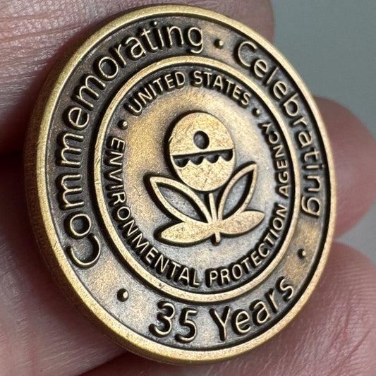 Vintage Environmental Protection Agency Commemorating 35 Years Lapel Pin EPA