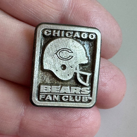 Vintage Fine Pewter Chicago Bears Fan Club Helmet Lapel Pin 