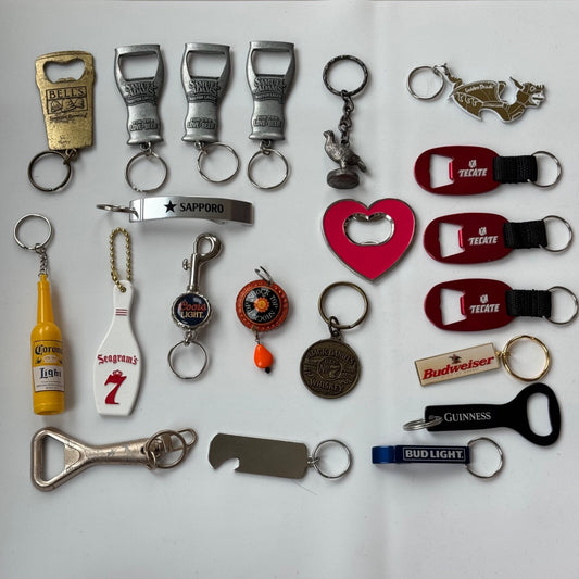 Lot of 20+ Beer Alcohol Keychains Key Chains Bottle Openers
