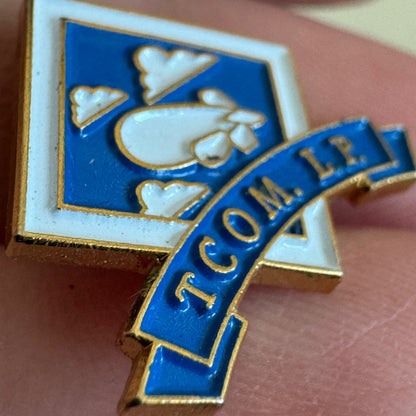 TCOM L.P. Tethered Aerostats Lapel Pin Blimp Logo Tie Tack
