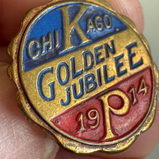 Antique 1864-1914 Knights of Pythias 50th Anniversary Golden Jubilee Pin Stud