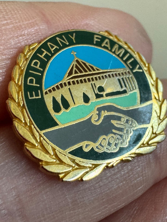 Vintage Epiphany Family Church Handshake Enamel Pin Services