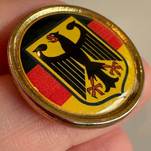 Germany Eagle Emblem Enamel Pin – Black, Red & Gold Shield