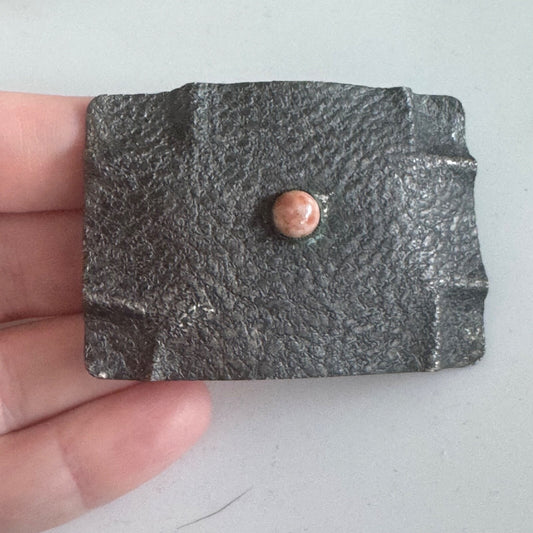 Antique Textured Sash Pin Brooch with C-Clasp