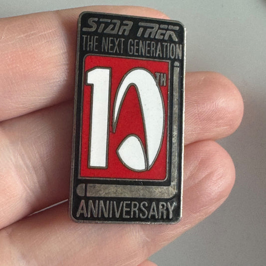 Star Trek TNG 10th Anniversary Pin – The Next Generation Metal and Enamel