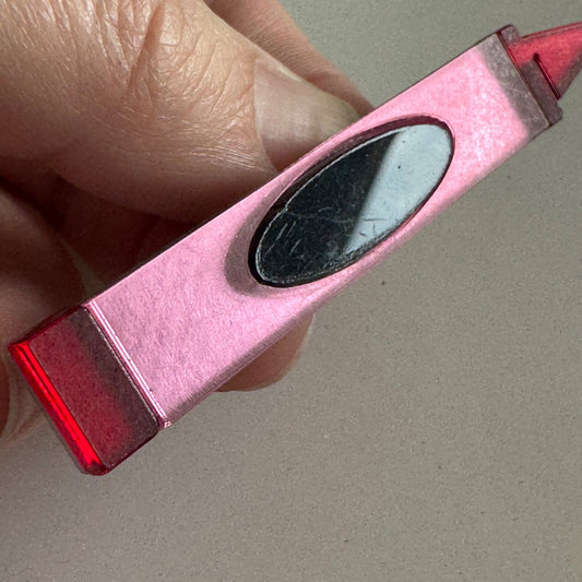 Vintage Lucite Red Crayon Brooch Pin Crayola Look