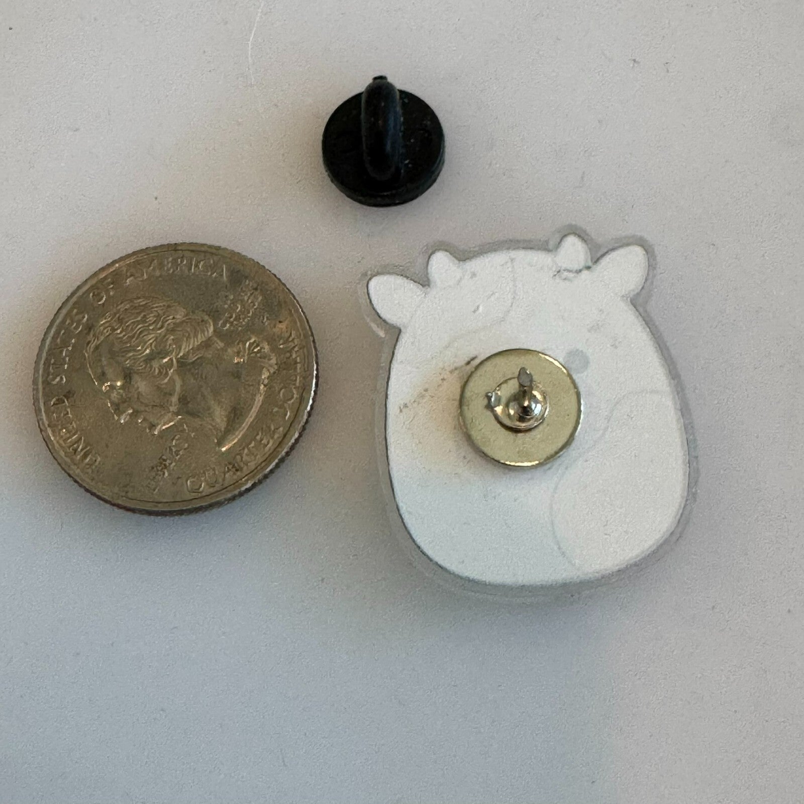 Squishmallow Cow Thick Plastic Lapel Pin