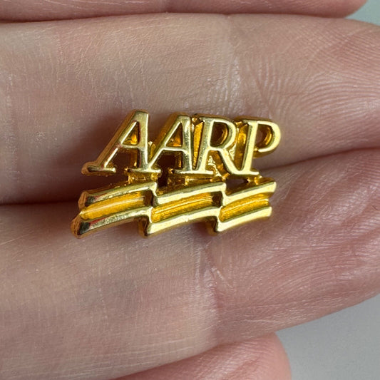 AARP Gold Tone Pin – American Association of Retired People Lapel Pin