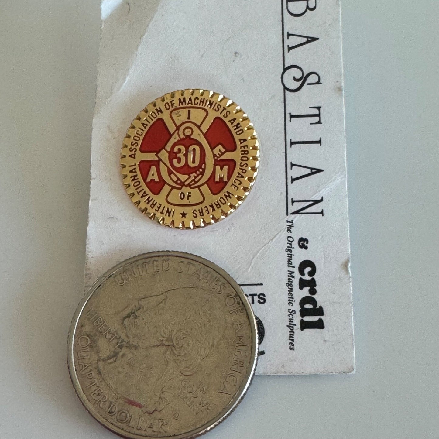 Vintage International Association of Machinists Union 30 Year Pin Tie Tack