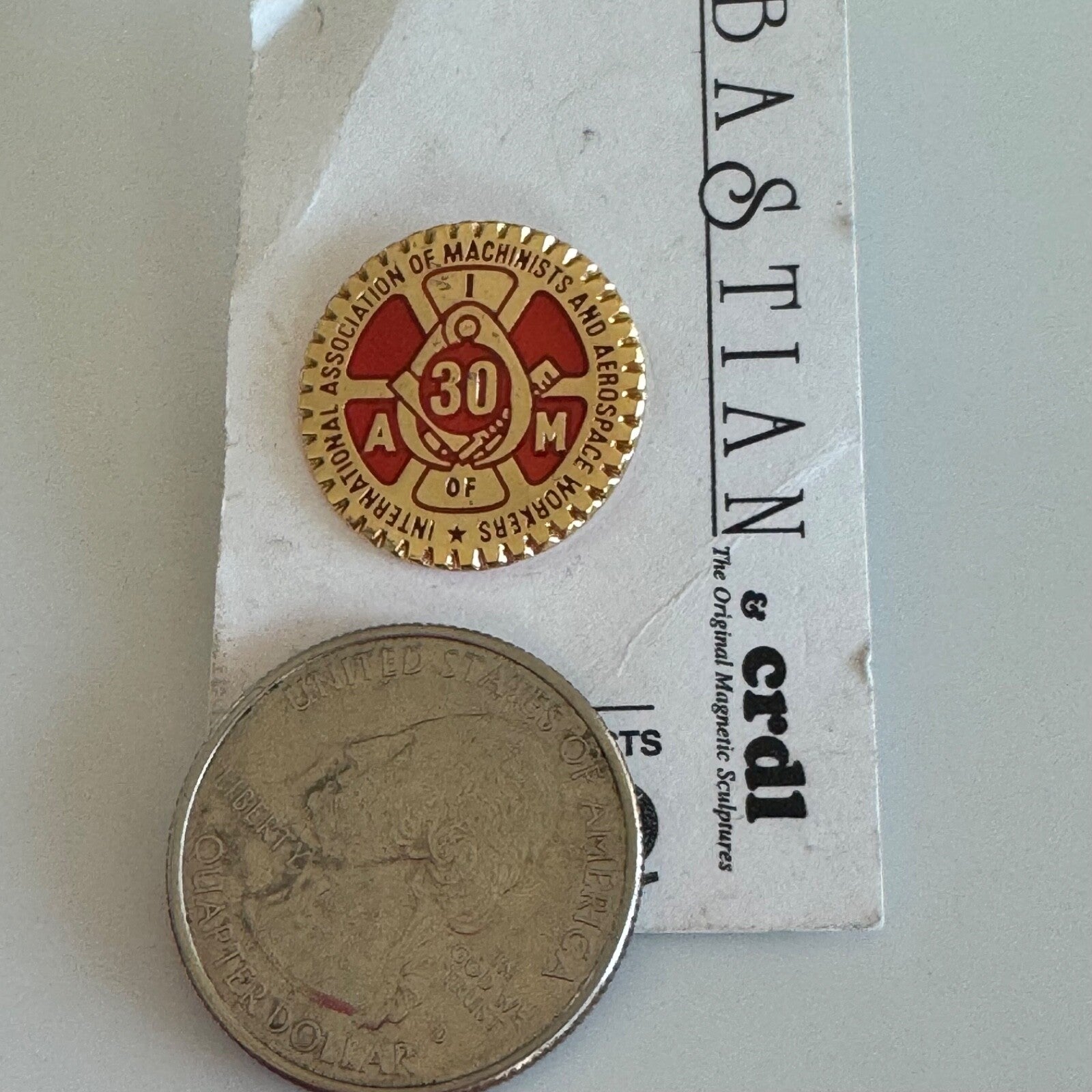 Vintage International Association of Machinists Union 30 Year Pin Tie Tack
