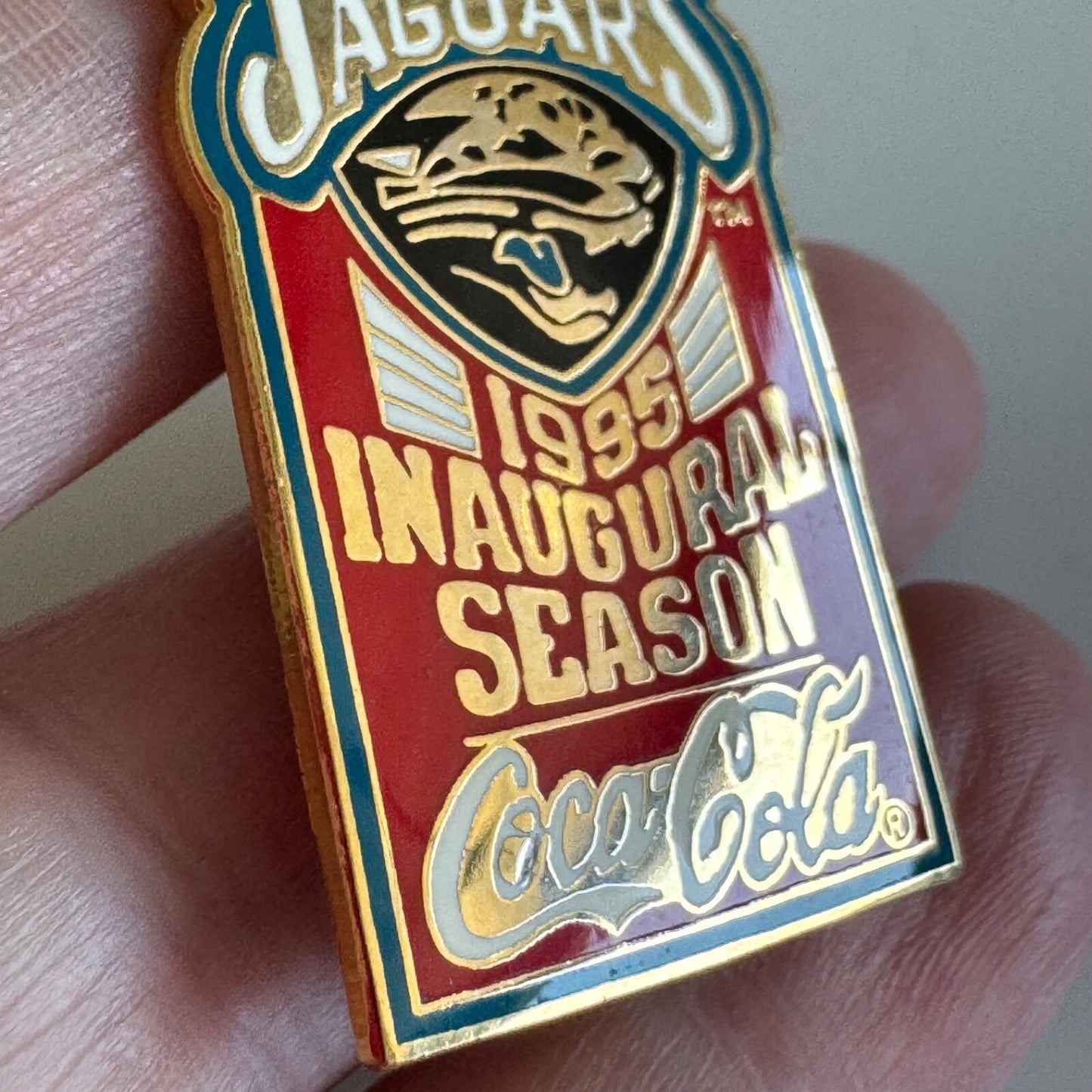 Jacksonville Jaguars 1995 Inaugural Season Coca Cola NFL Pin 