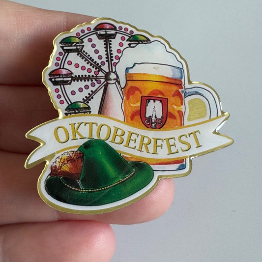 Spatenbrau Oktoberfest Germany Souvenir Pin – Beer Mug, Hat & Ferris Wheel
