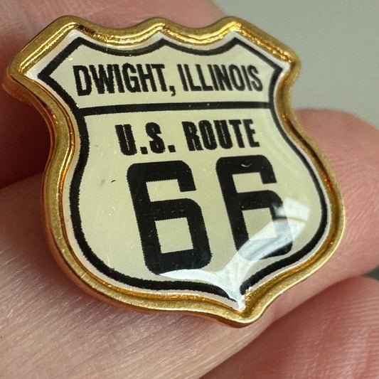 Dwight Illinois Route 66 Shield Souvenir Pin US Highway Memorabilia 