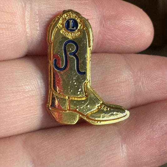 Vtg Lions Club Cowboy Boot JR Cattle Brand Pin International President 2007