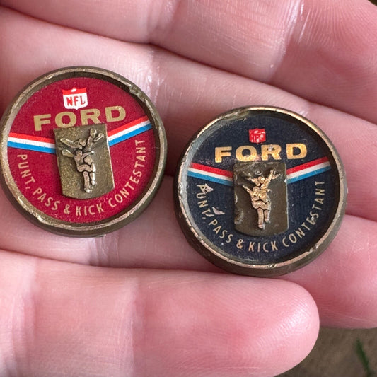 Set of Two NFL Ford Punt Pass Kick Contestant Lapel Pins