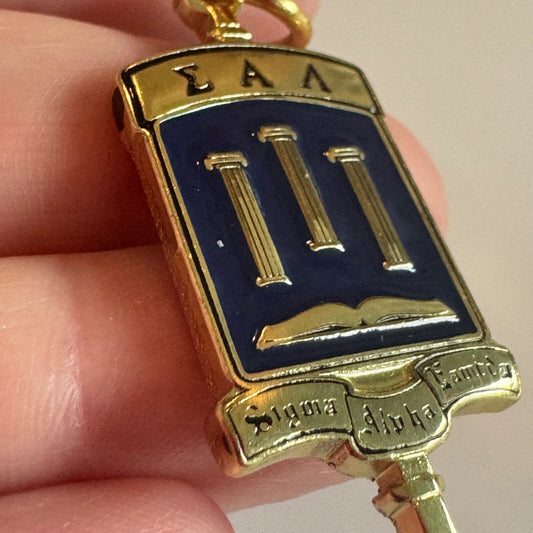 Vintage Sigma Alpha Lambda Honor Society Key Charm Pendant Fob Leadership