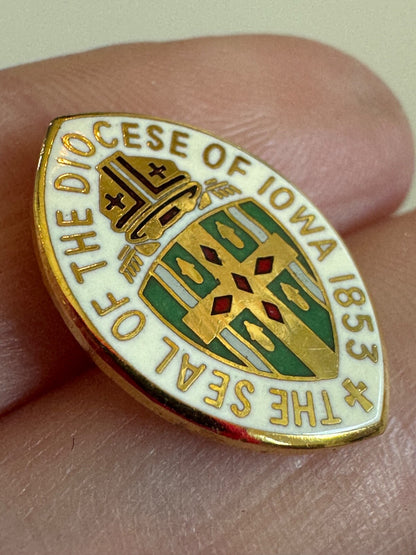 Vintage Episcopal Diocese of Iowa 1853 Seal Episcopal Church Pin