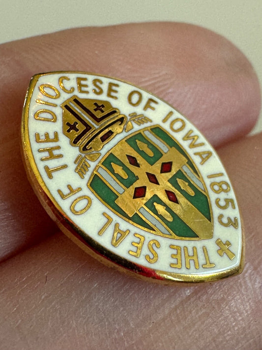 Vintage Episcopal Diocese of Iowa 1853 Seal Episcopal Church Pin