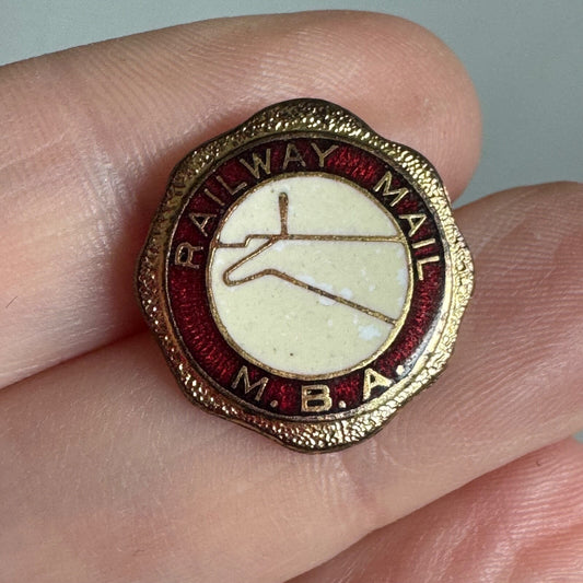 Railway Mail M.B.A. Pin – Railroad Screw Back Cloisonne