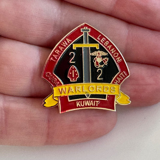 USMC 2nd Battalion 2nd Marines Pin Warlords Tarawa Lebanon Kuwait Haiti