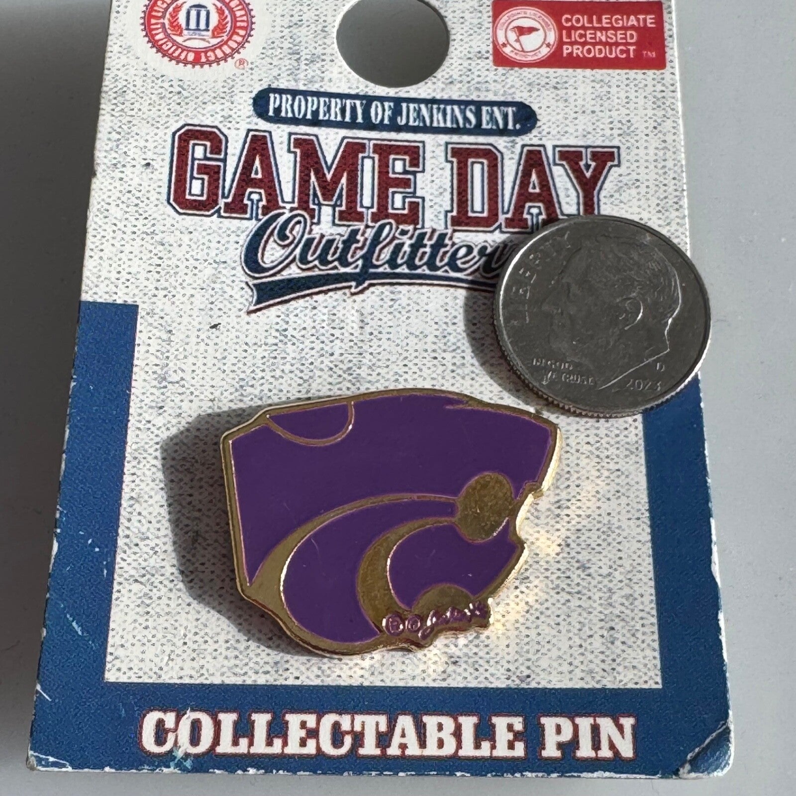 Vintage Kansas State University Wildcats Lapel Pin New on Card K-State