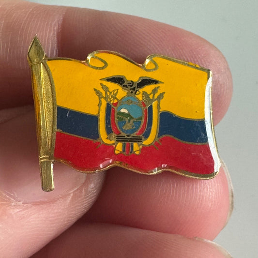 Vintage Ecuador Flag Lapel Pin Souvenir Tourist 