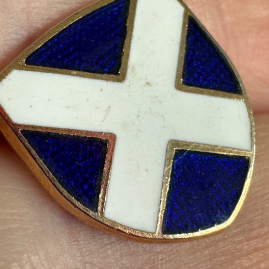 Vintage Scotland Saltire Shield Enamel Pin Scottish Souvenir