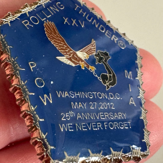 2012 Rolling Thunder XXV POW MIA Vietnam 25th Anniversary Lapel Pin Pentagon