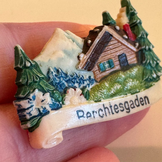 Vintage Berchtesgaden Celluloid Souvenir Travel Lapel Pin  Bavaria Germany