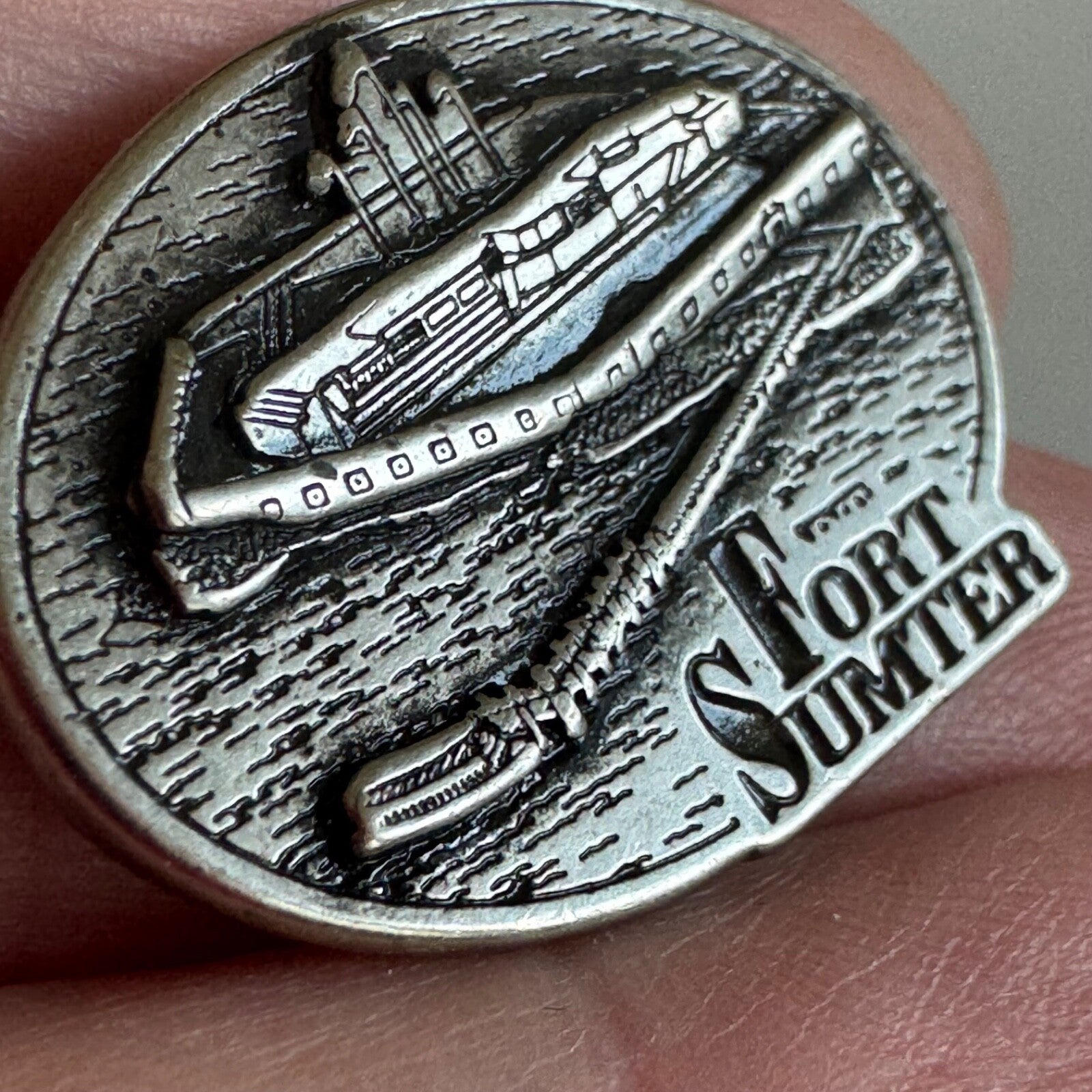 Vintage Fort Sumter National Monument South Carolina Pewter Pin Nice!
