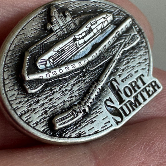 Vintage Fort Sumter National Monument South Carolina Pewter Pin Nice!