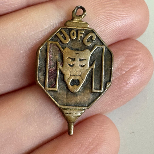 Vintage U of C Theater Mask Masque Medal Charm University of Chicago