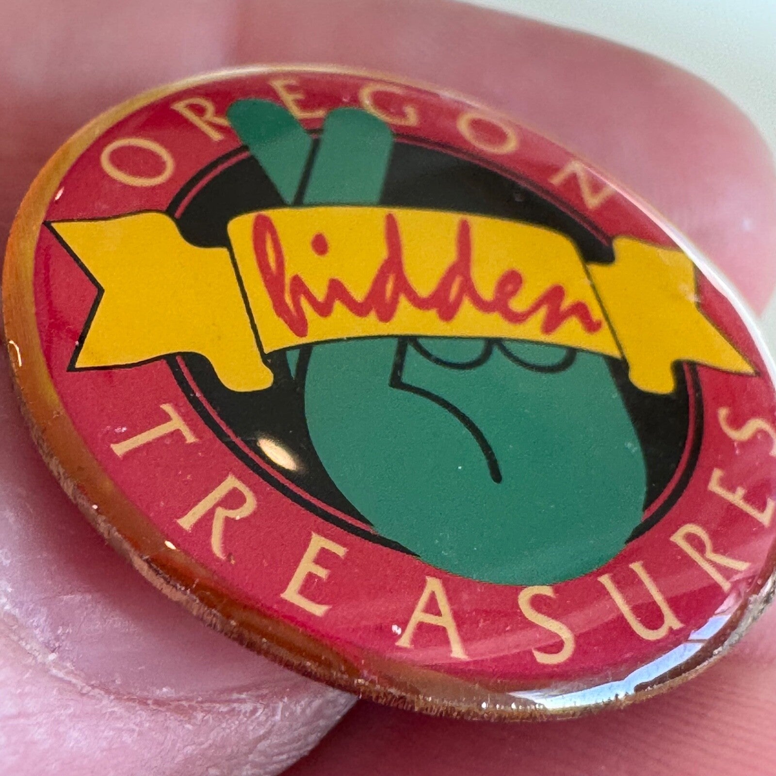 Vintage Oregon Hidden Treasures Lapel Pin