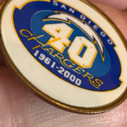 Vintage San Diego Chargers 40 Years Lapel Pin 1961-2000