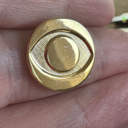 Vintage CBS Logo Gold Tone Lapel Pin Tie Tack