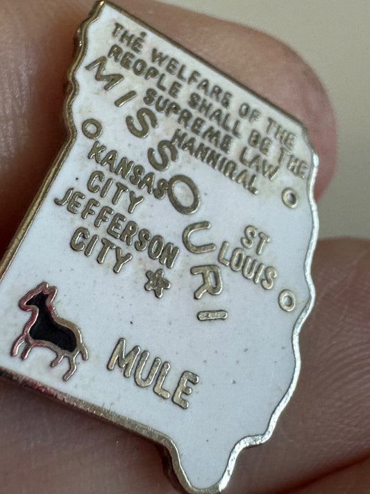 Vintage Missouri Mule Souvenir Tourist Lapel PIn