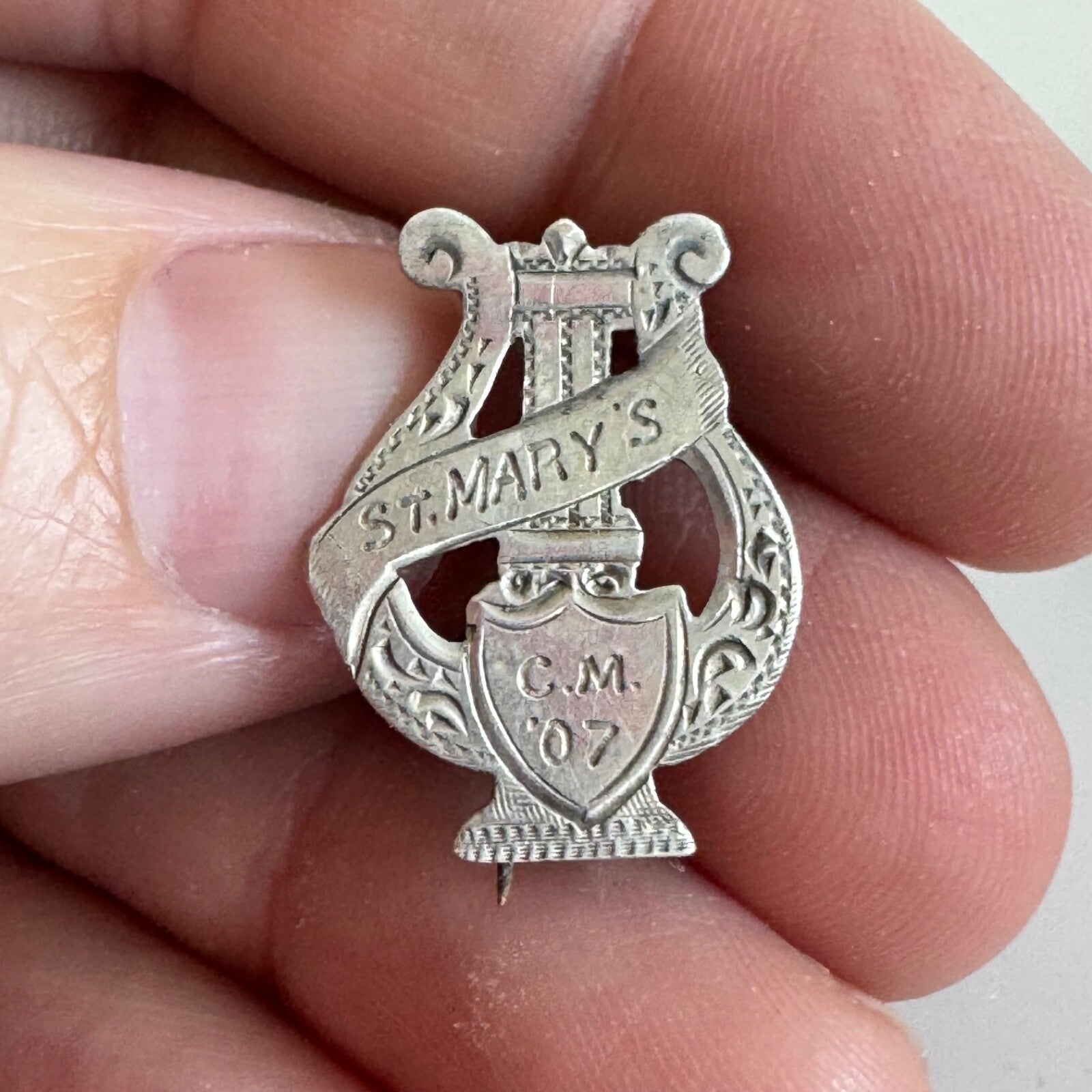 Antique St. Mary's College of Maryland 1907 Lapel Pin