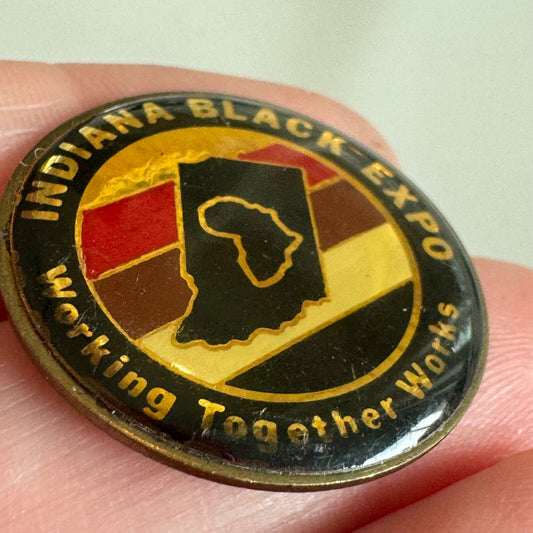 Indiana Black Expo Enamel Pin Working Together Theme Round 