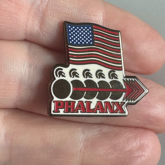 RAYTHEON MK-15 PHALANX WEAPON SYSTEM USA American Flag & Spartan Theme Pin Rare