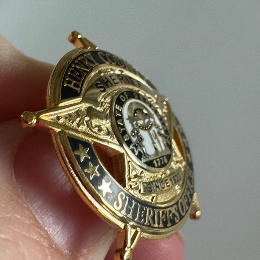 Vintage Henry County Sheriff's Office Badge Lapel Pin Rare Georgia