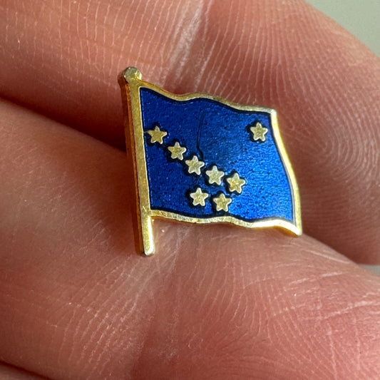 Tiny Alaska State Flag Enamel Lapel Pin – Blue & Gold Big Dipper Design Tie Tack