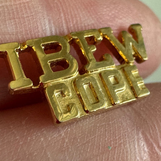 IBEW COPE Gold Tone Lapel Pin Tie Tack Union