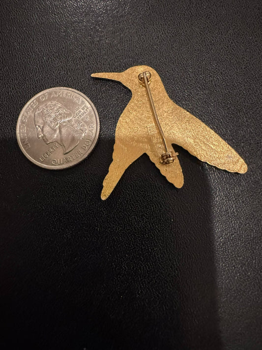 Gorgeous Fish Enterprises Hummingbird Cloisonne Brooch Pin