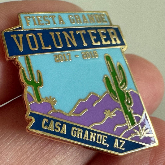 Fiesta Grande Volunteer 2017-2018 Casa Grande AZ Cactus Pin 