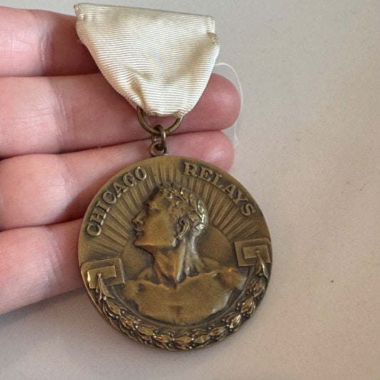 Vtg 1951 Chicago Relays Medal One Mile Relay 3rd Daily News Stadium Balfour